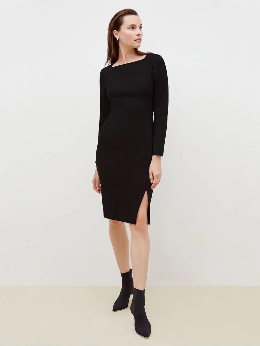 NWT MM La Fleur Classic Black Professional Shift Dress Scuba Stretchy